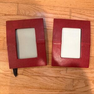 2 Red Leather Picture Frames for a 4x6 photo